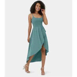 HALARA Stone Blue Asymmetrical Midi Sundress for Weddings